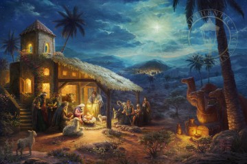 Artworks by 350 Famous Artists Painting - THE NATIVITY Thomas Kinkade
